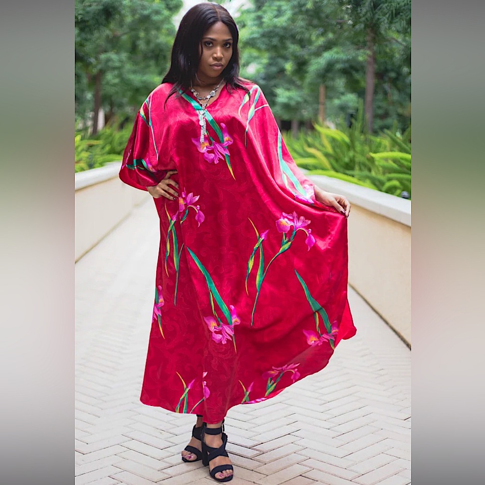 Winlar Red Floral Kaftan